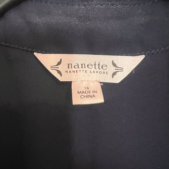 Nanette Lepore Sheer Navy Dress - Picture 2 of 5